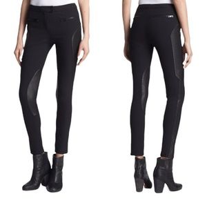 Rag and Bone Ilford Leather Panel Skinny Pants Size 12
